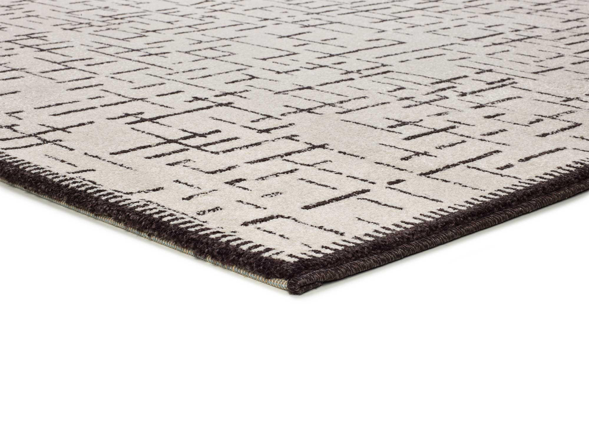 WEBTEPPICH Schwarz und Weiß Retro 133/190 cm - Schwarz/Weiß, Naturmaterialien/Textil (133/190cm) - Atticgo