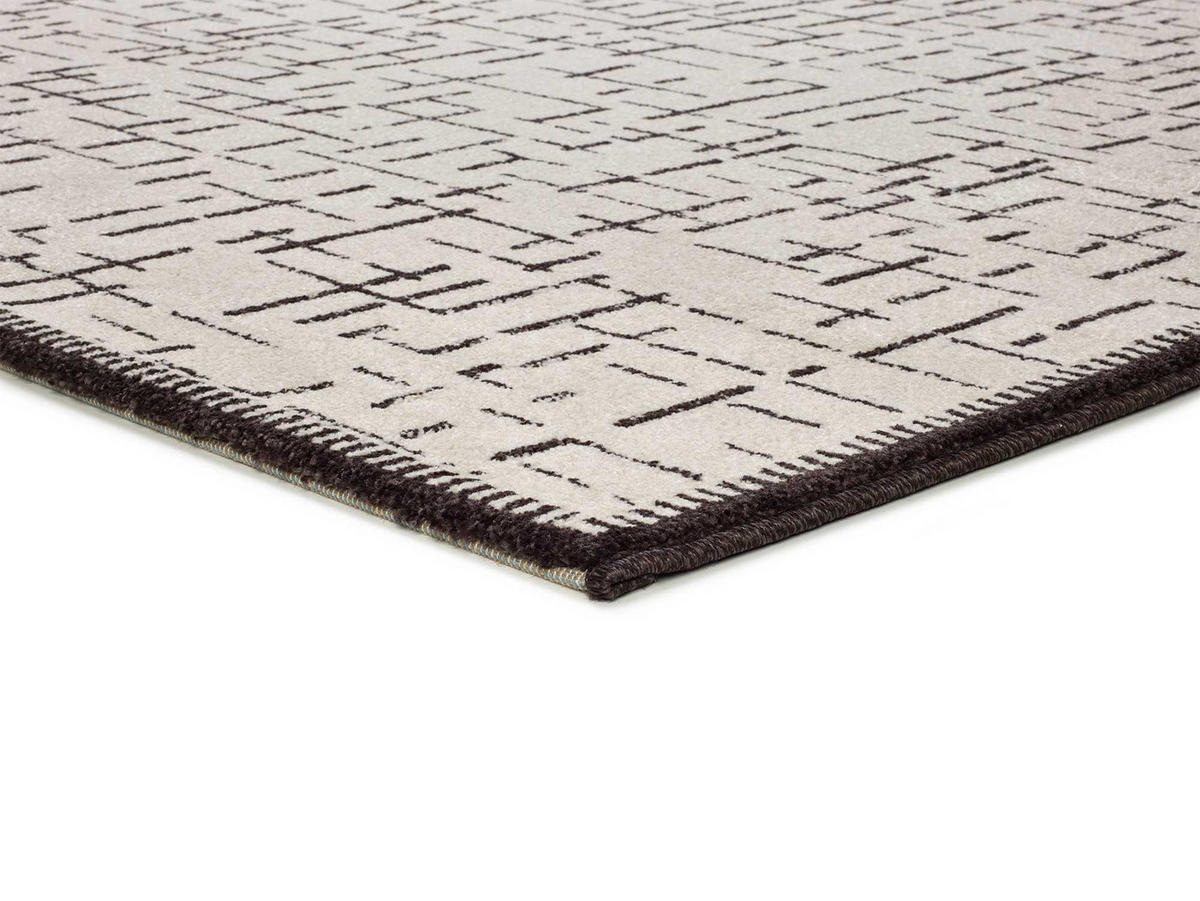 WEBTEPPICH Schwarz und Weiß Retro 133/190 cm - Schwarz/Weiß, Naturmaterialien/Textil (133/190cm) - Atticgo