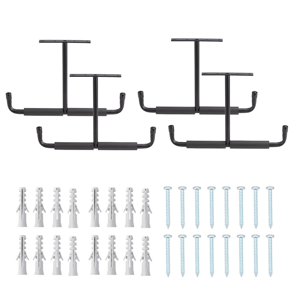 DECKENHAKEN 4 Stück T-förmige in Schwarz Vielseitig einsetzbar Belastbarkeit 43,5 x 29 cm - Schwarz, Metall (29/1/43.5cm) - Livingandhome