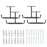 DECKENHAKEN 4 Stück T-förmige in Schwarz Vielseitig einsetzbar Belastbarkeit 43,5 x 29 cm - Schwarz, Metall (29/1/43.5cm) - Livingandhome