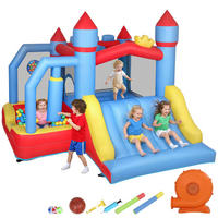 HÜPFBURG DE-18569 5-in-1 mit Wasserspielzeug & Trampolin Bunt - Multicolor, Kunststoff (277/270/215cm) - ComfortXL
