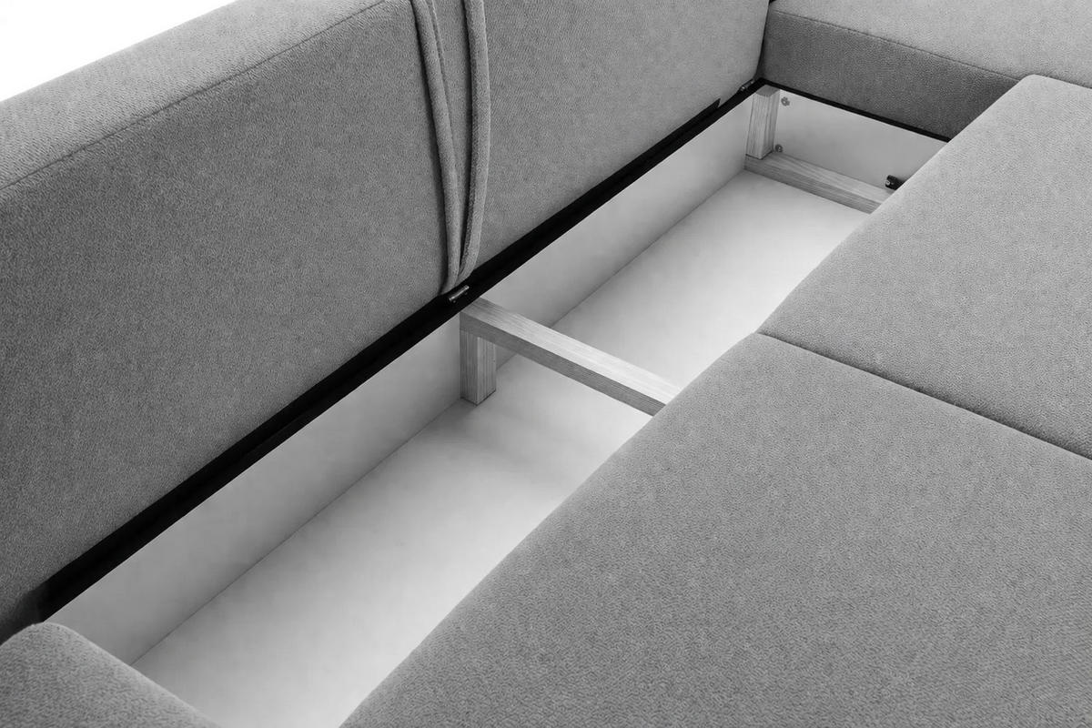 ECKSOFA Aspen in L-Form, Coach mit Schlaffunktion, Farbe: Grün, Cordstoff, Ottomane Links - Grün, Textil (187/312cm) - VENASI MÖBEL