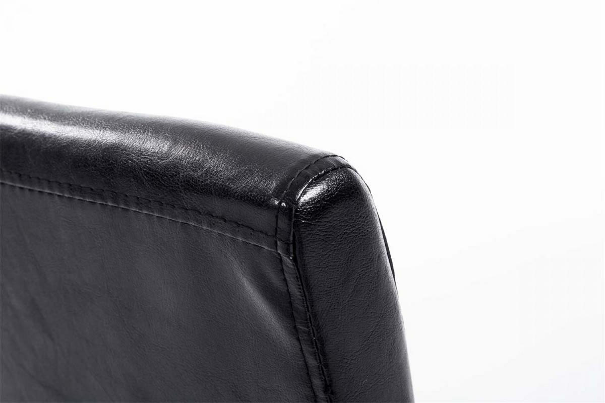 STUHL Lederlook schwarz - Eukalyptusholzfarben/Schwarz, Holz/Textil (41/91/47cm) - CLP