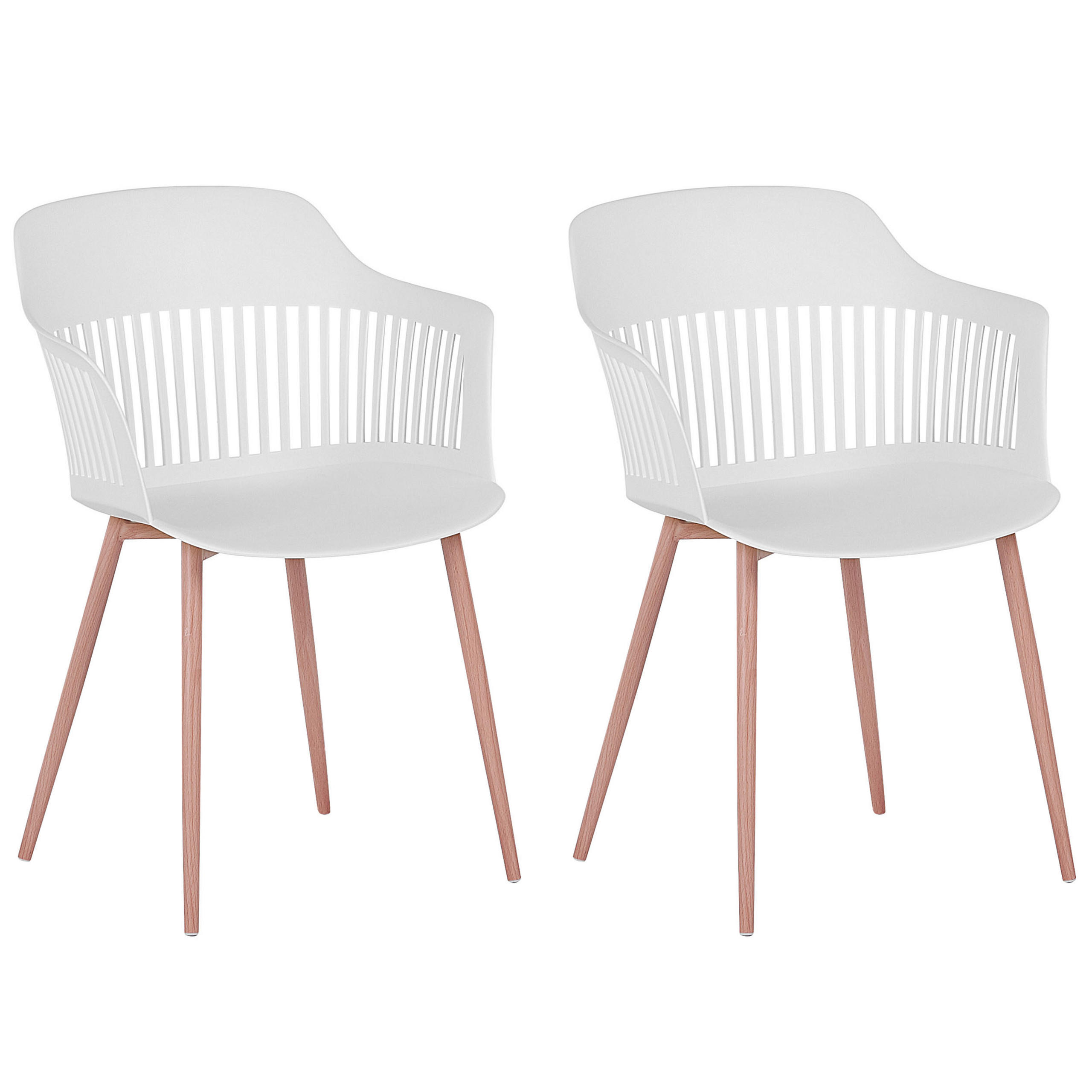 JÍDELNÍ ŽIDLE sada 2 ks Plast Bílá Bereca - bílá, kov/plast (57/81/54cm) - Beliani