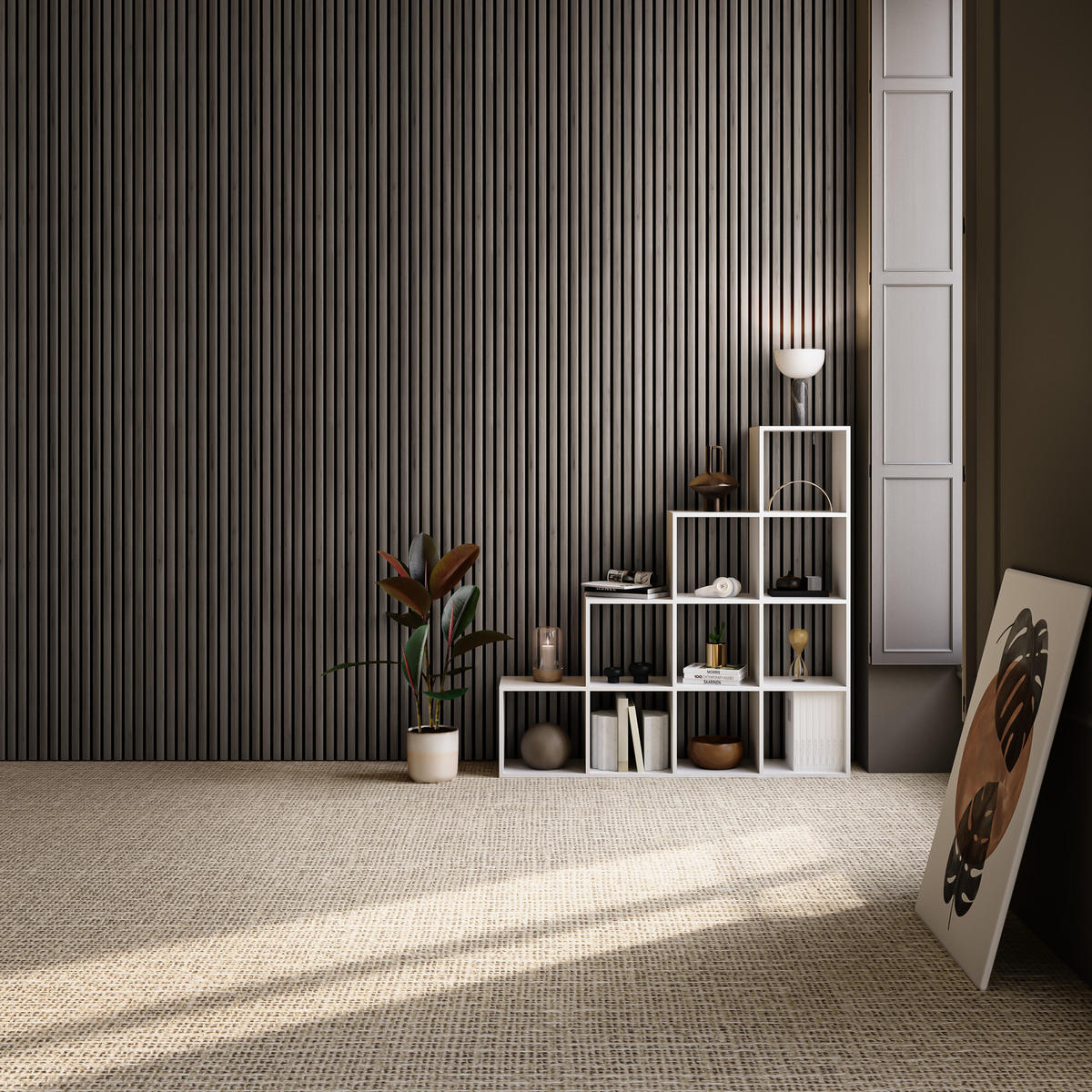 AKUSTIKPANEELE 2er Set Sonic Wall,je 60 x 120 x 2,1 cm, Größe flexibel anpassbar,Eiche grau - Grau/Silbereichenfarben, Holz (60/120/120cm) - tectake