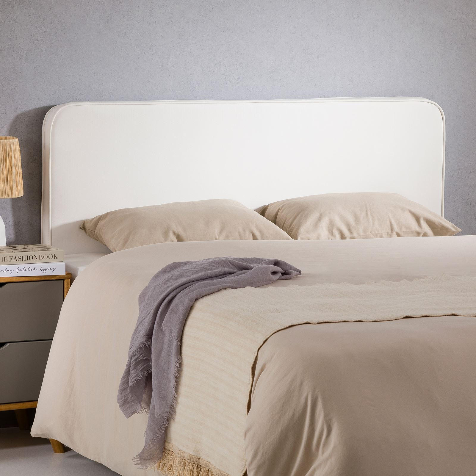 KOPFTEIL NAOFE 120X190 CM - Weiß, Textil (120/68/6cm) - IDIMEX