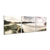 BILDER-SET aus Glas je 50x50 cm maritime Landschaft - Beige, Glas (150/50cm) - artissimo