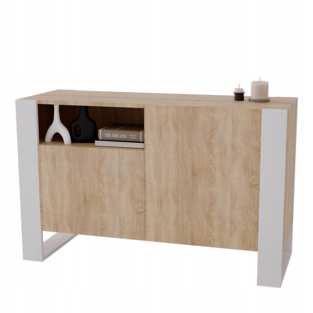 KOMMODE Karo 120/75/43.6 - Weiß/Sonoma Eiche, Holzwerkstoff (120/75/43.6cm) - RAUMHIRSCH FURNITURE