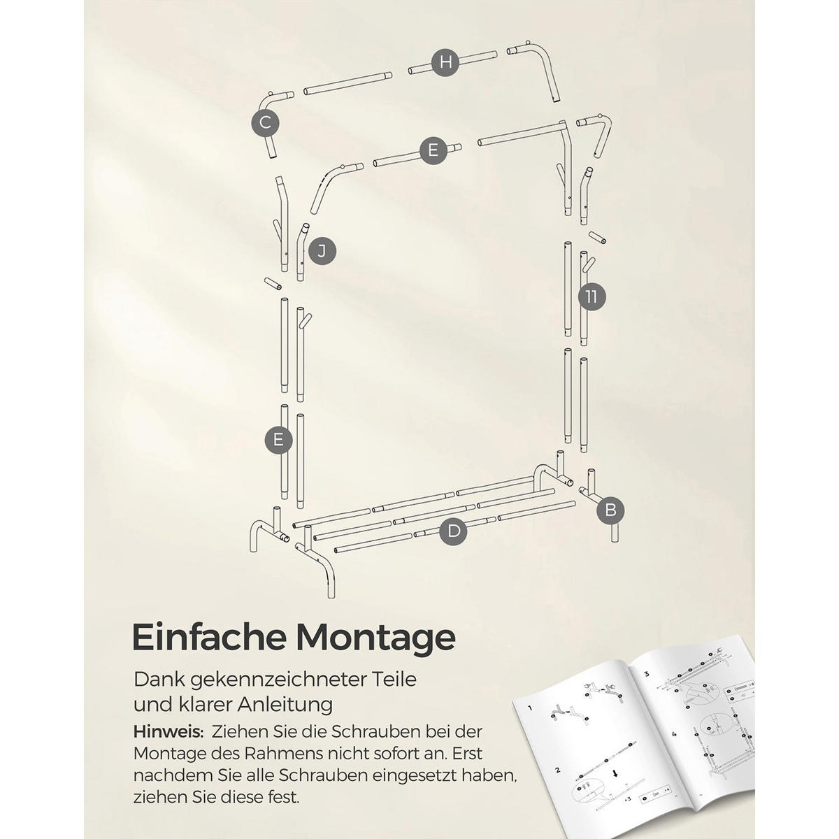 KLEIDERSTÄNDER PRAIA - Schwarz, Metall (103.5/155/52.5cm) - Hansiro