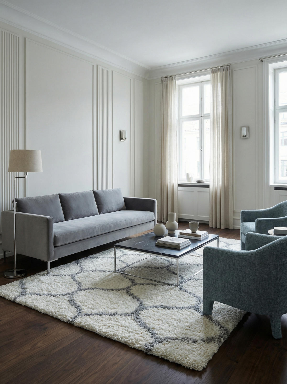 TEPPICH Hochflor Shaggy Skandi-Muster Polypropylen Wohnzimmer Creme Rechteckig 120x170 - Beige, Textil (120/170cm) - KADIMA DESIGN