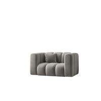 SESSEL, Sofa Grand modular stoff Salvador Grau - Grau, Holz (137/70/89cm) - Kaiser Möbel