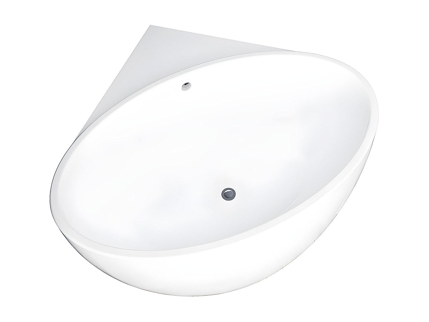 ECKBADEWANNE - Acryl - 197 L - 127 x 127 x 58 cm - Weiß - GOURAMI - Weiß, Kunststoff (127/58/127cm) - Vente-Unique