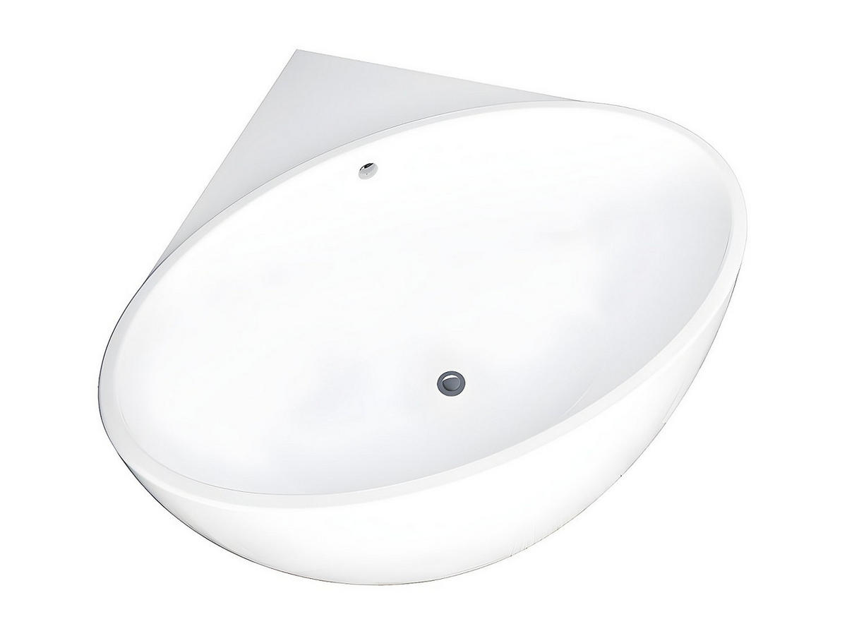 ECKBADEWANNE - Acryl - 197 L - 127 x 127 x 58 cm - Weiß - GOURAMI - Weiß, Kunststoff (127/58/127cm) - Vente-Unique