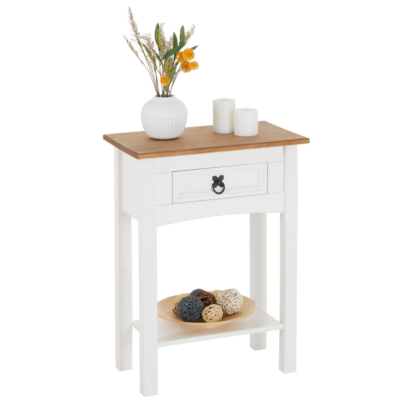 KONSOLENTISCH CAMPO - Weiß/Braun, Holz (32/53/73cm) - CARO-Möbel