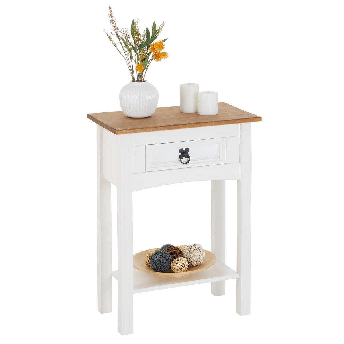 KONSOLENTISCH CAMPO - Weiß/Braun, Holz (32/53/73cm) - CARO-Möbel