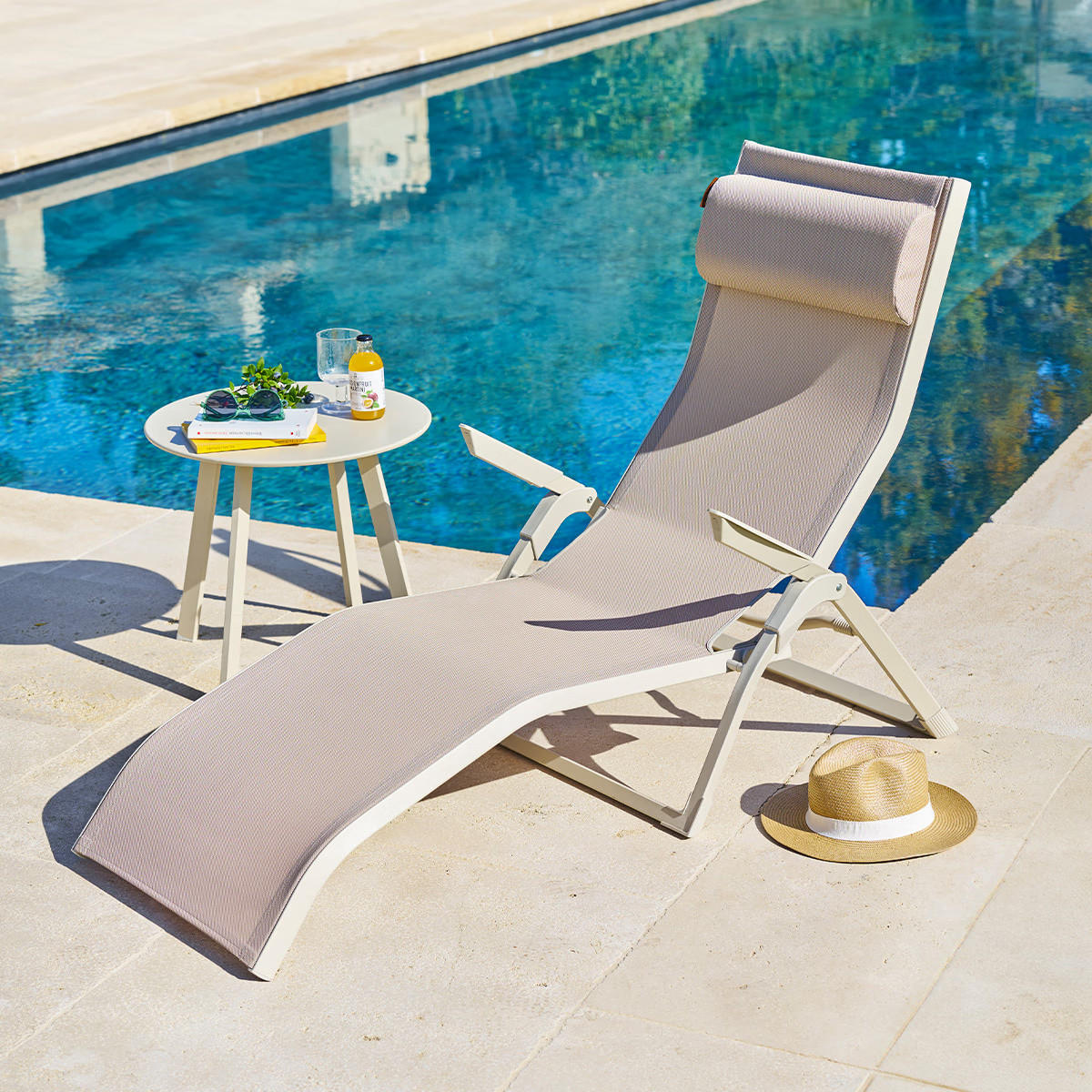 GARTENTISCH Metall Saona Ø 50 cm - Creme, Metall (50/50/45cm)