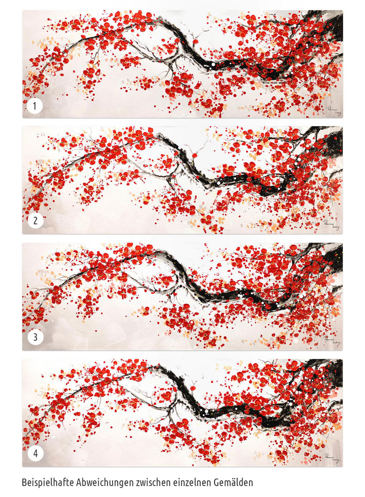 ÖLGEMÄLDE 150/50 cm - Rot/Weiß, Holz/Textil (1.9/50cm) - KUNSTLOFT