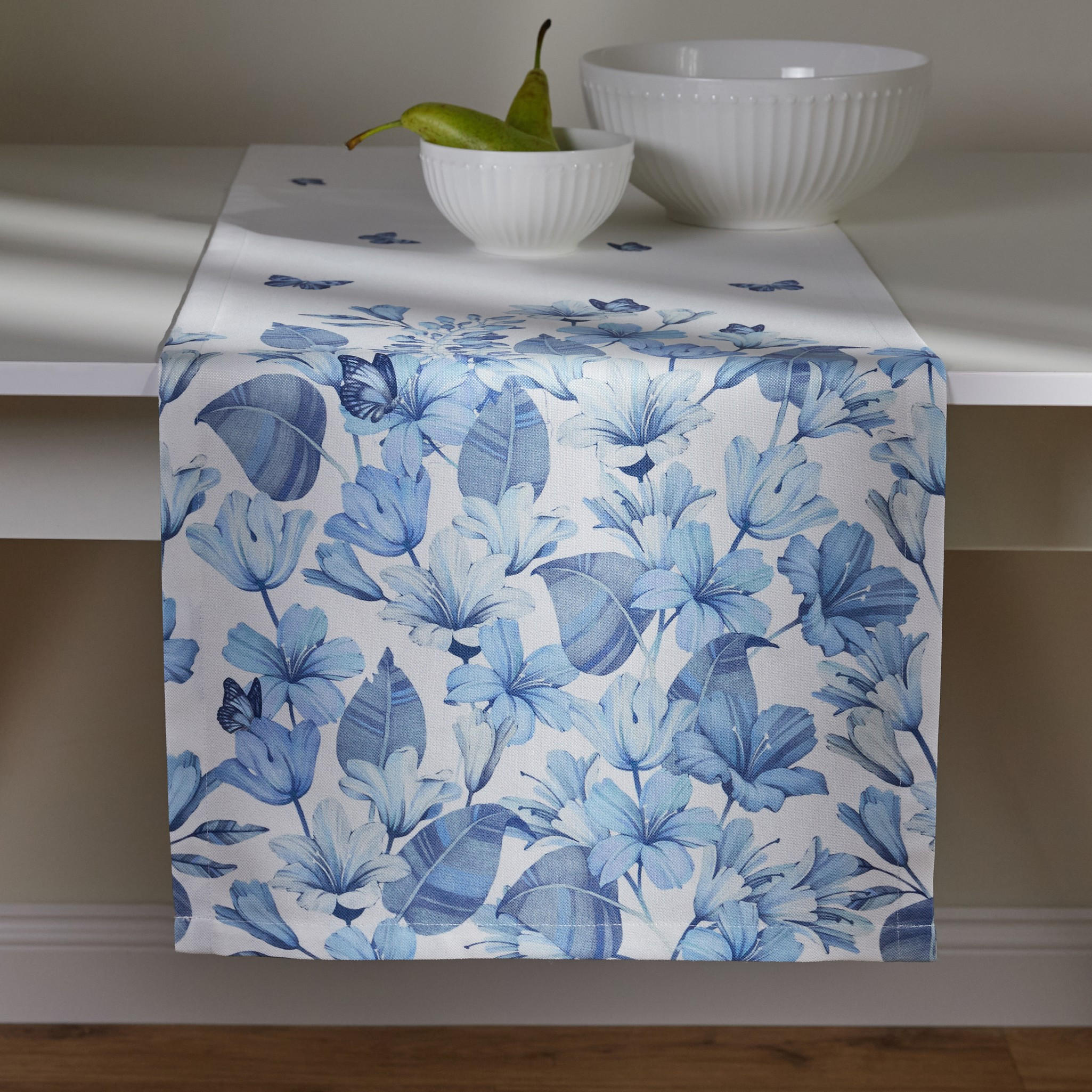 TISCHLÄUFER Delioso - Weiß, Textil (180/40/1cm) - home&you