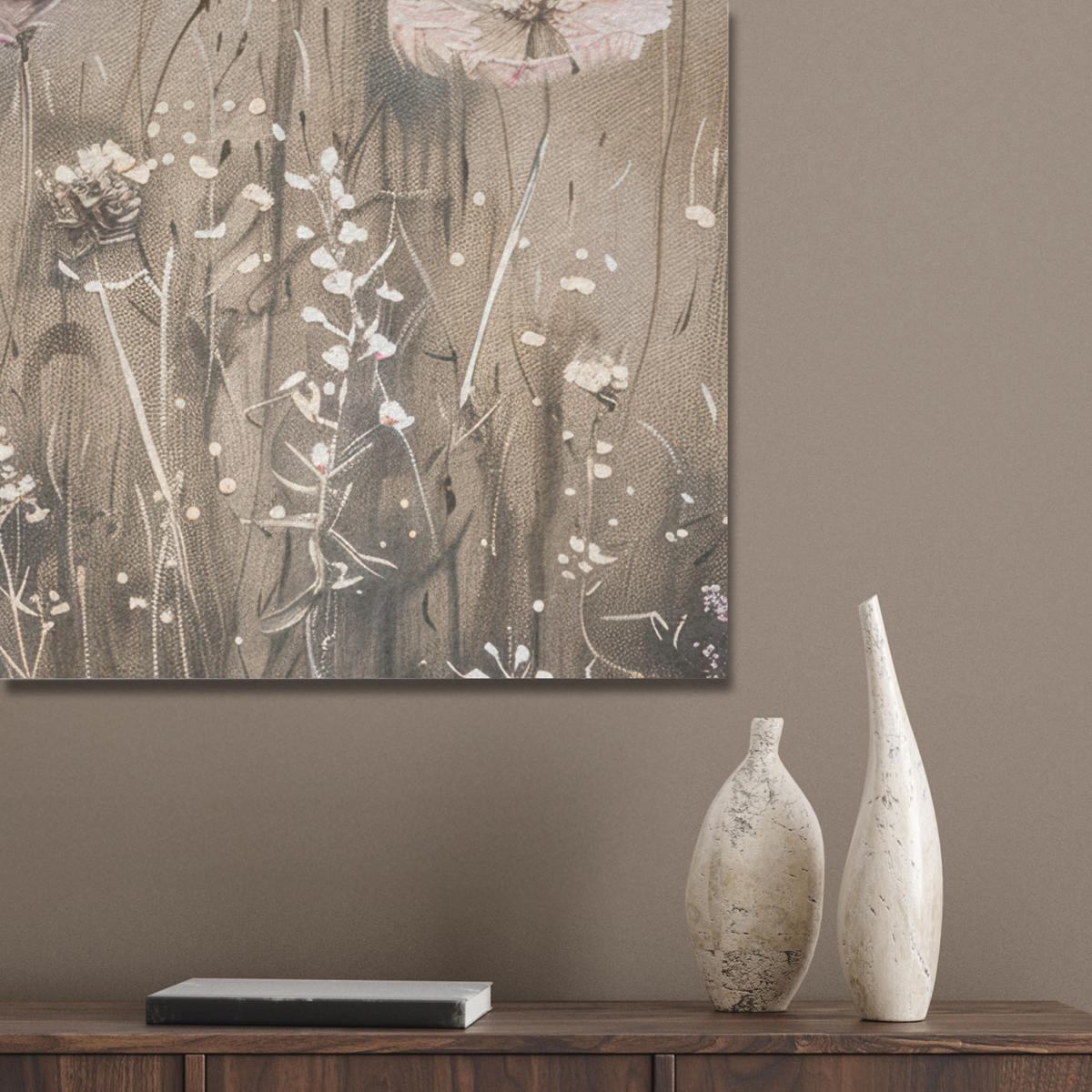 AKUSTIKBILD Blumen - Rosa - Modern - Beige Wanddeko 60x90 cm - Beige, Kunststoff (60/90/0.9cm) - MuchoWow
