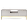 TV-SCHRANK Vellore Grau mit goldenen Metallbeinen 154 cm - Goldfarben/Grau, Holzwerkstoff/Metall (154/56/39cm) - Selsey