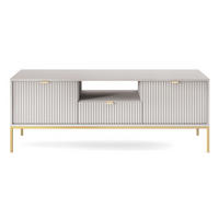 TV-SCHRANK Vellore Grau mit goldenen Metallbeinen 154 cm - Goldfarben/Grau, Holzwerkstoff/Metall (154/56/39cm) - Selsey