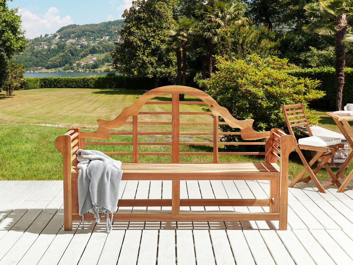 GARTENBANK Akazienholz hellbraun 196 cm Marlboro - Hellbraun, Holz (196/108/60cm) - Beliani