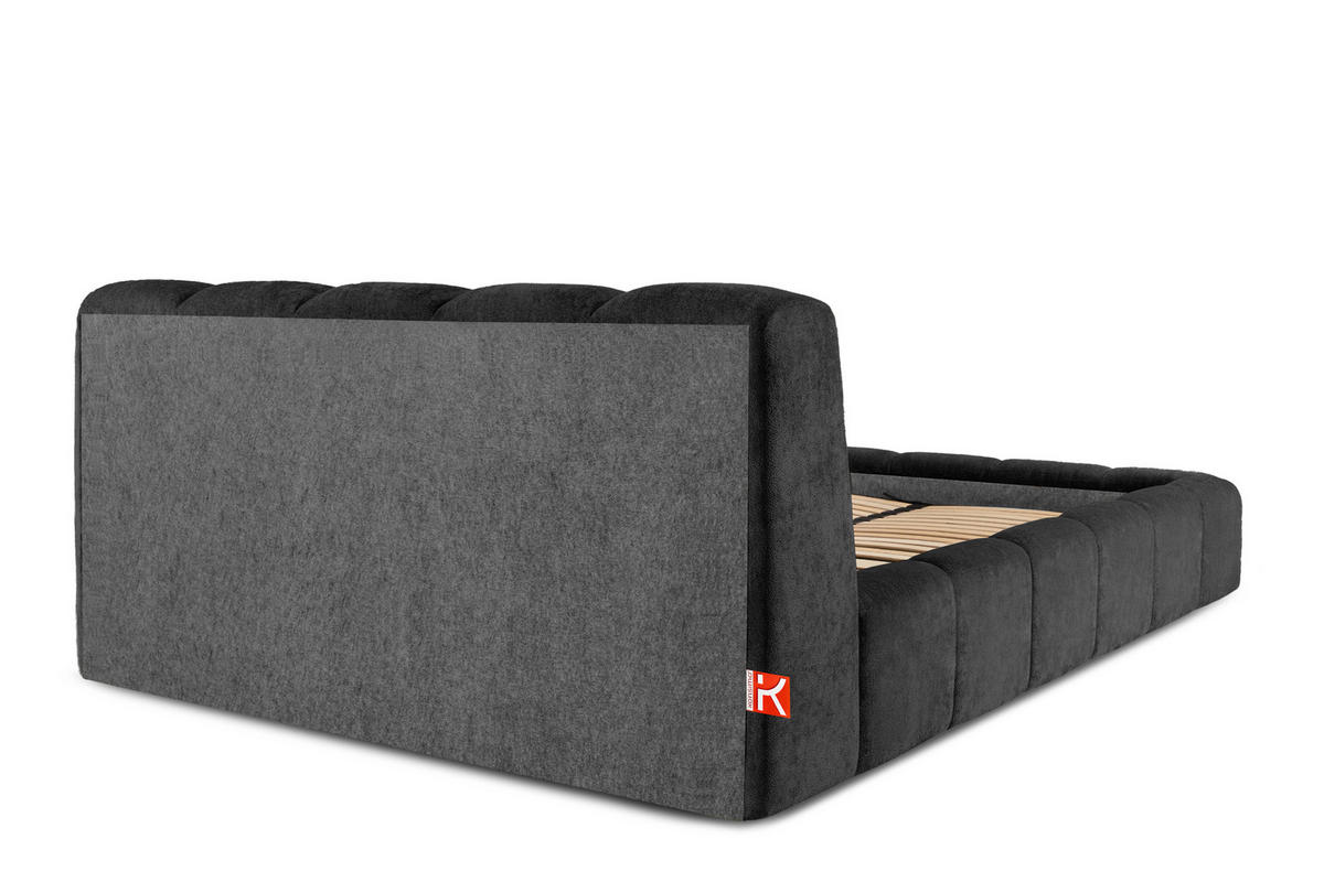 POLSTERBETT OLMIRA - Anthrazit/Schwarz, Holz/Holzwerkstoff (162/203cm) - KONSIMO®