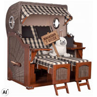 STRANDKORB 2-Sitzer Düne Mahagoni 505 - Anthrazit/Braun, Holz (125/170/80cm) - Mr. Deko