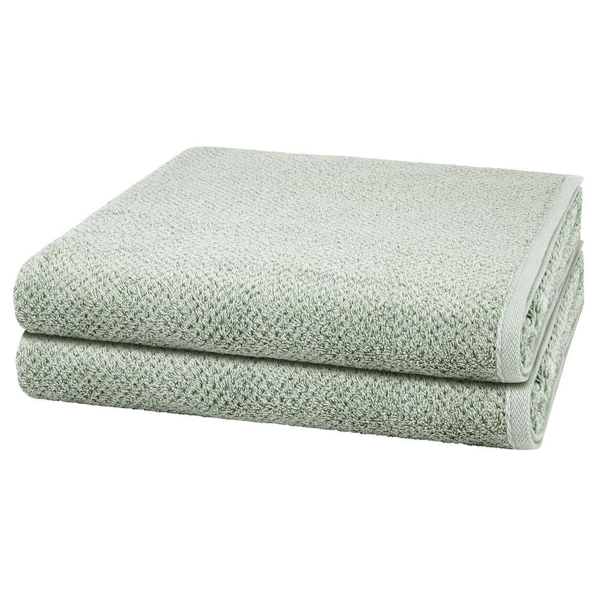 DUSCHTUCH Pure 2er-Set - Grün, Textil (80/150cm) - Cawö