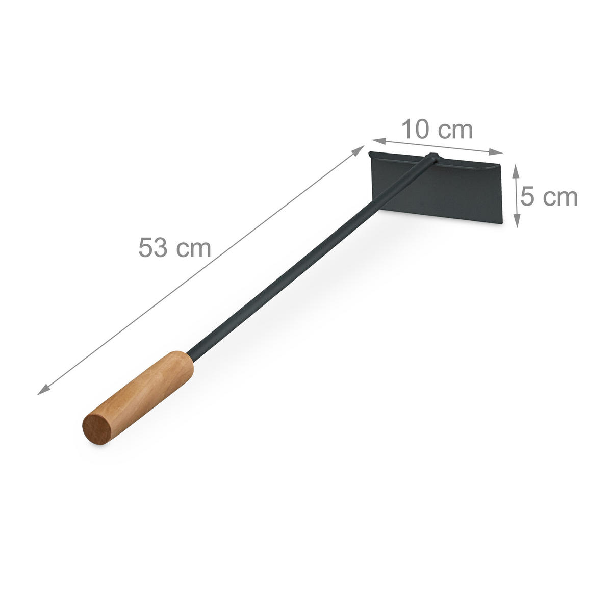 ASCHEKRATZER - Schwarz, Holz/Metall (10/53/5cm) - Relaxdays
