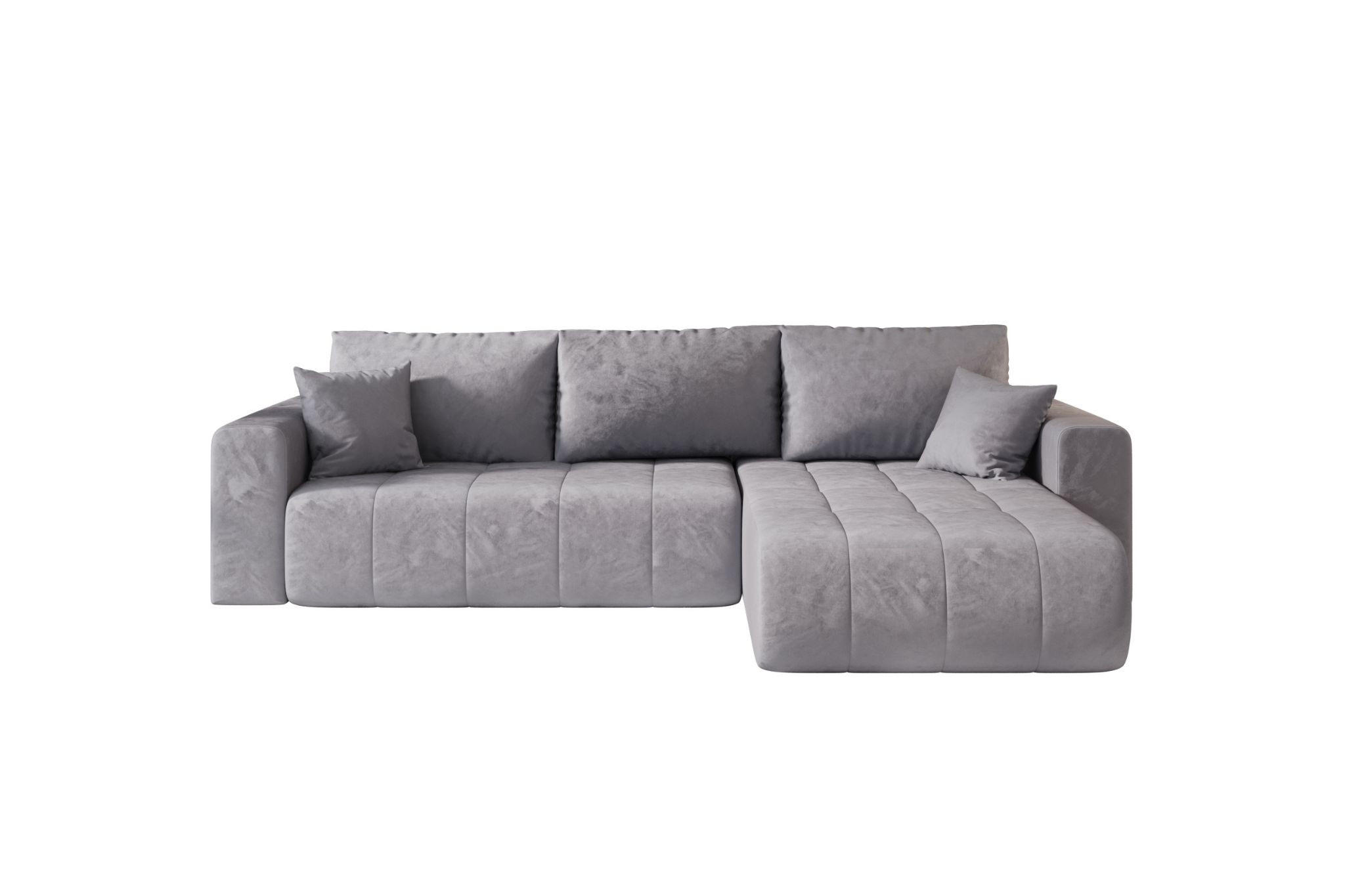 ECKSOFA mit schlaffunktion und bettkasten MILO, stoff MONOLITH, Hellblau, Rechts - Hellblau, Holz (280/190cm) - Kaiser Möbel