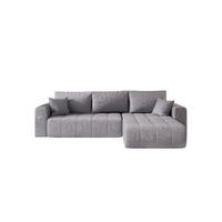 ECKSOFA mit schlaffunktion und bettkasten MILO, stoff MONOLITH, Hellblau, Rechts - Hellblau, Holz (280/190cm) - Kaiser Möbel