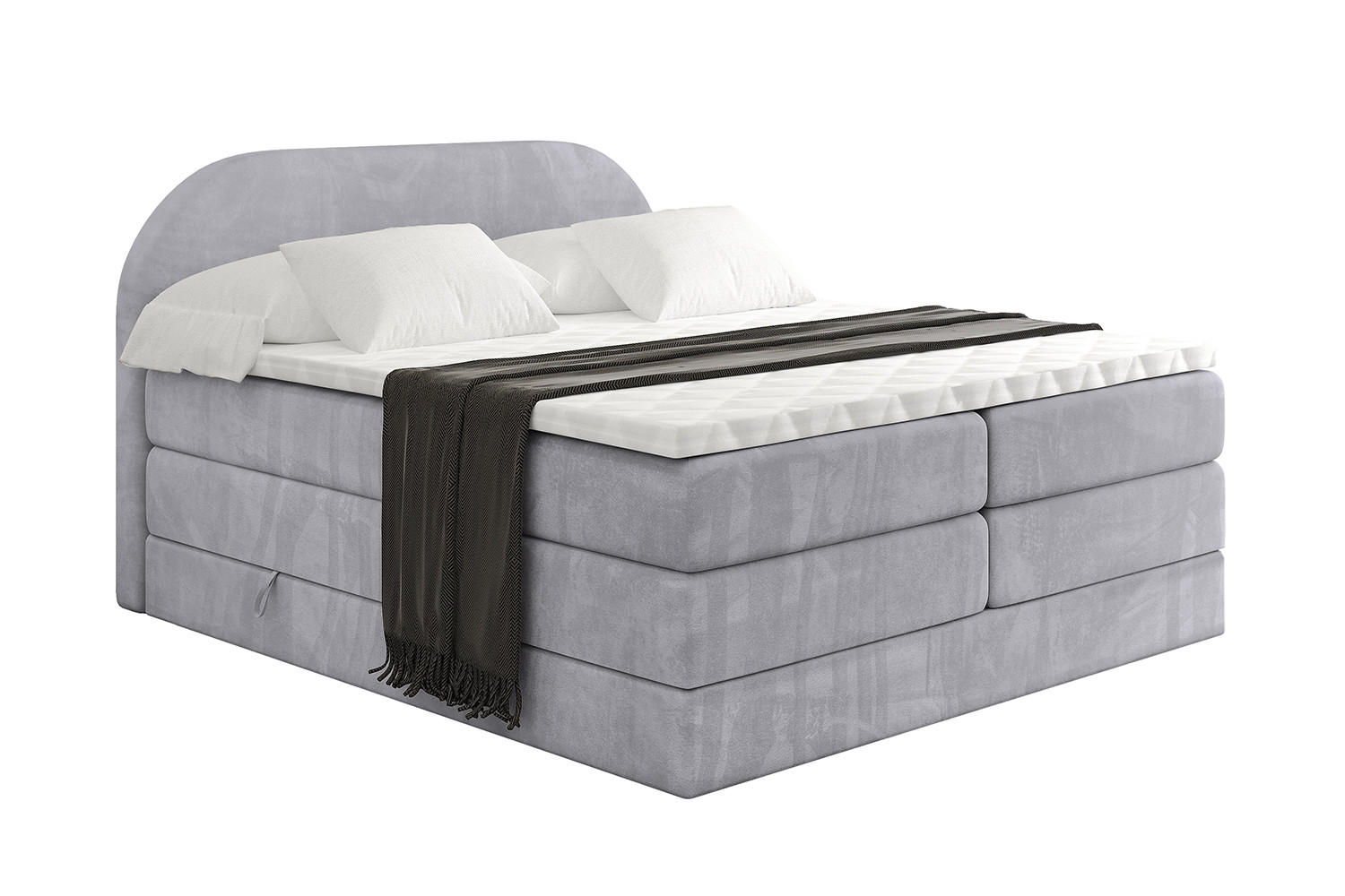 BOXSPRINGBETT mit Matratze und Lattenrost - NOX KING-200x200 - Grau Monolith - Grau, Holzwerkstoff (200/200cm) - ALTDECOR