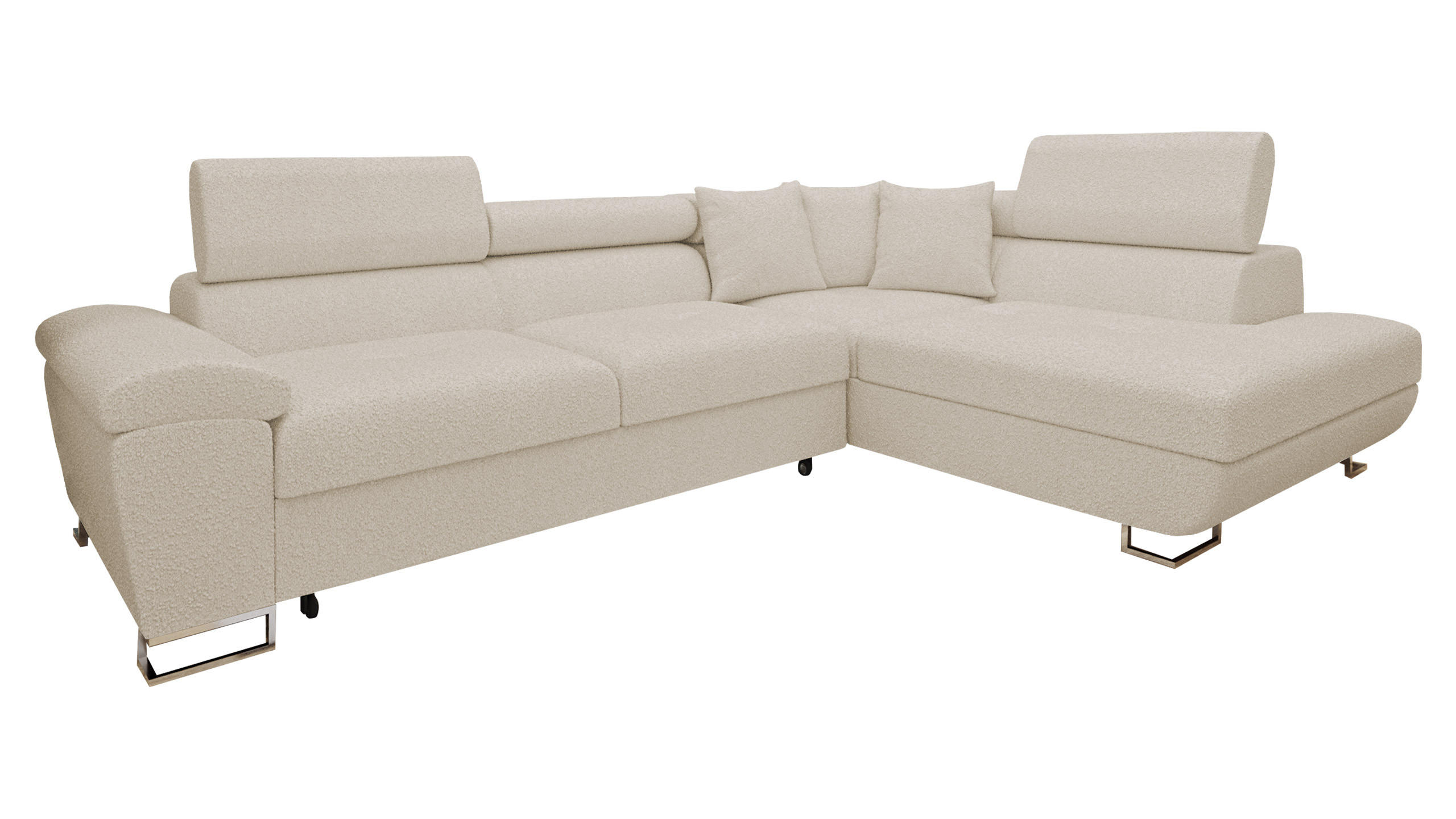 ECKSOFA Cotere Premium, Seite: Rechts - Sandfarben, Holz/Textil (270/202cm) - MIRJAN24