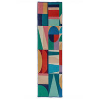 TEPPICH aus Wolle DAHLIA in Bunt, geometrisch, Florhöhe 8 mm, 80 x 300 cm - Multicolor, Textil (80/300cm) - KADIMA DESIGN