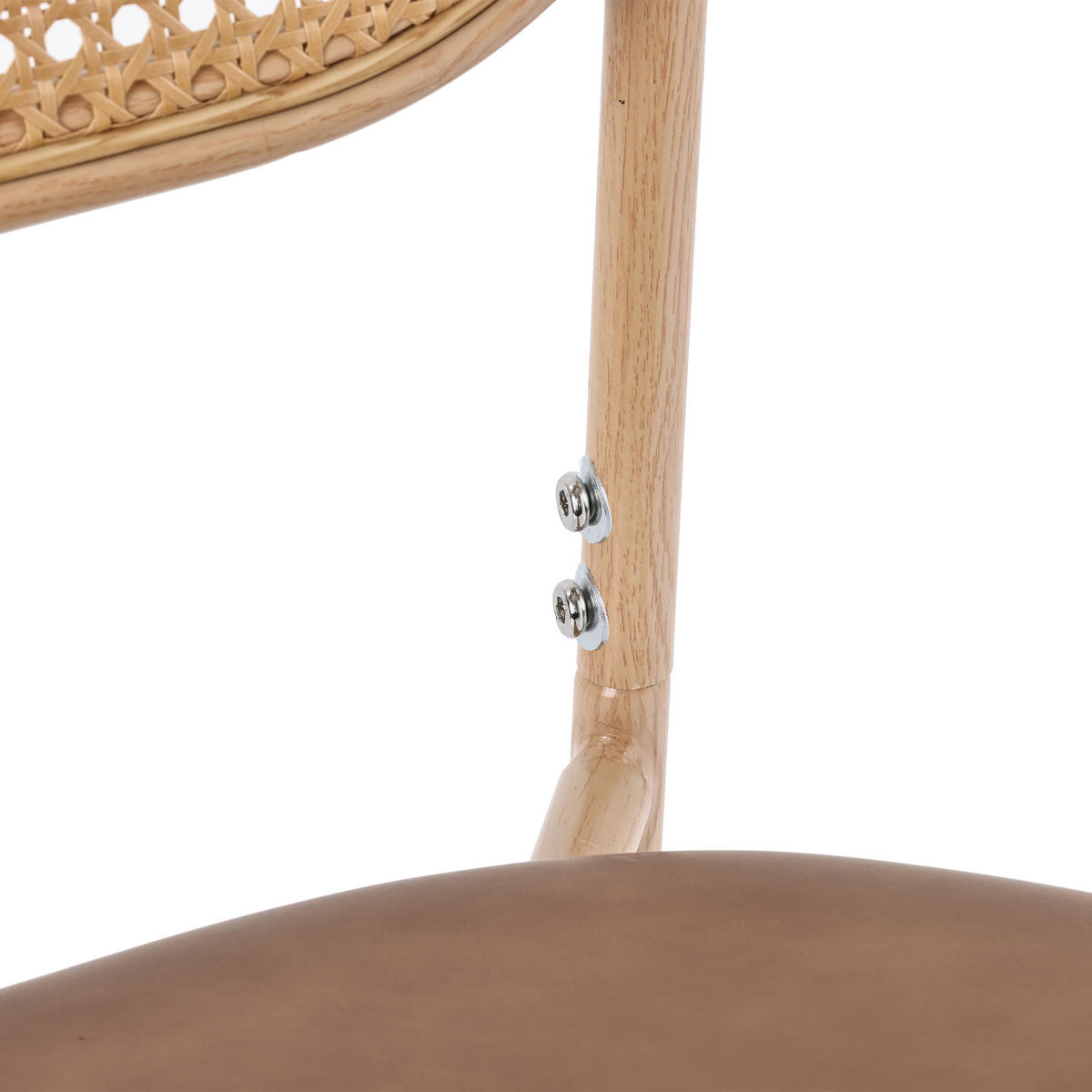 ESSZIMMERSTUHL 4er Set Rattan Braun Metallbeine - Braun, Leder (47/80/46cm) - FLIEKS