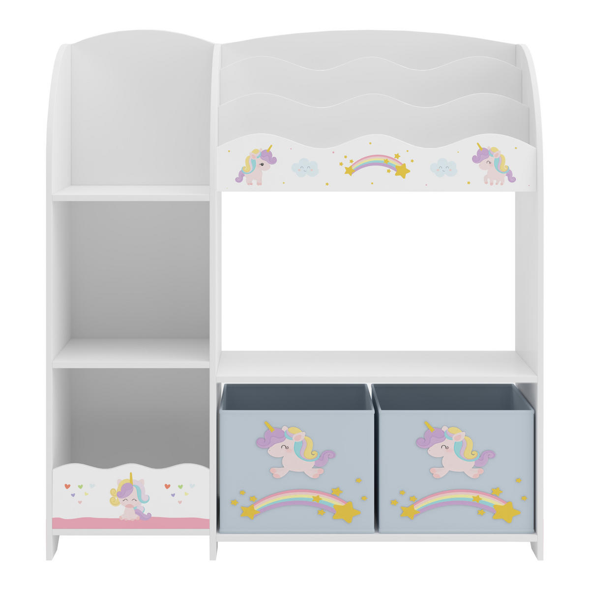 KINDERREGAL Lysekil - Lila/Weiß, Holzwerkstoff (93/100/30cm) - [en.casa]