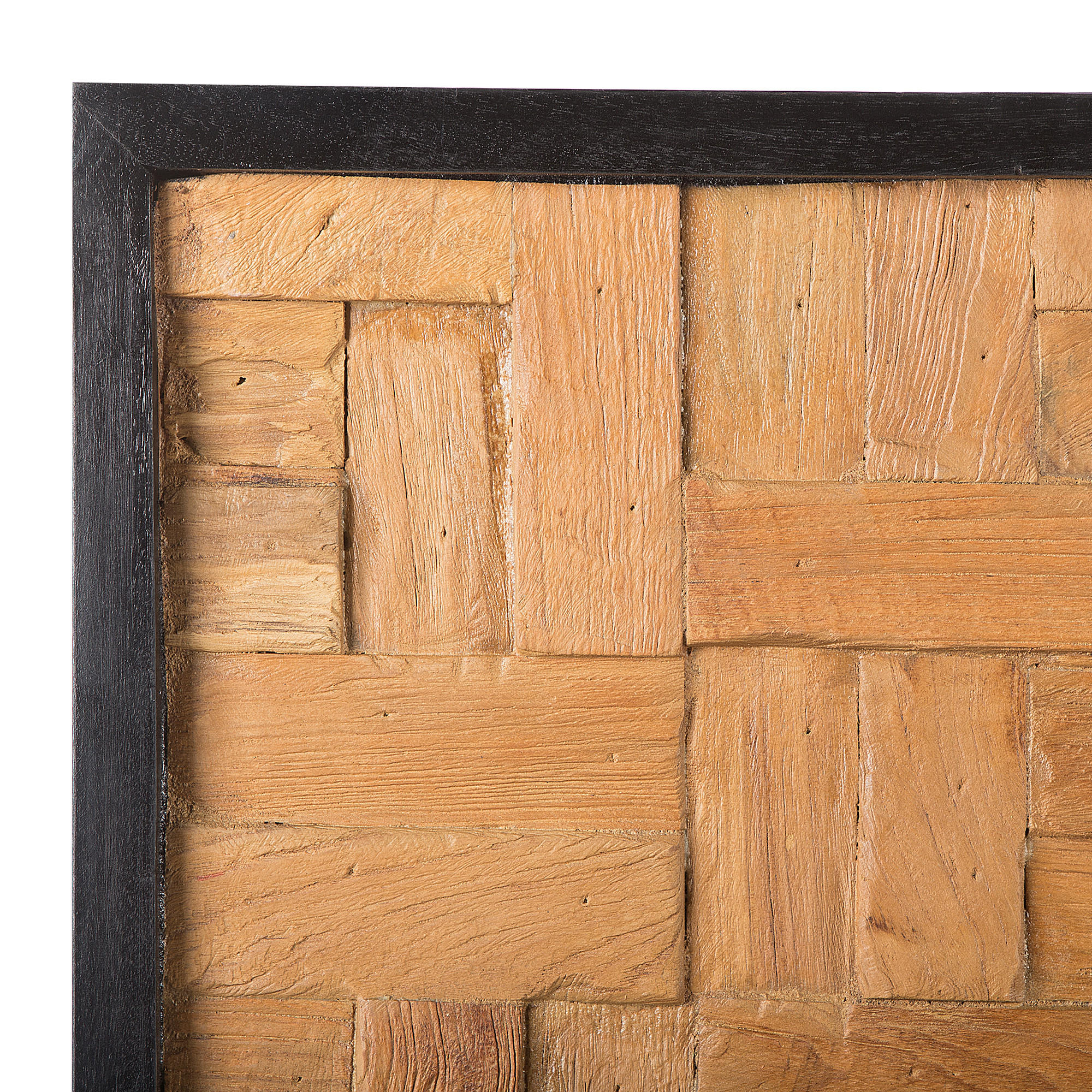 WANDDEKORATION Teakholz heller holzfarbton Toluca - Hellbraun, Holz (100/40/4cm) - Beliani