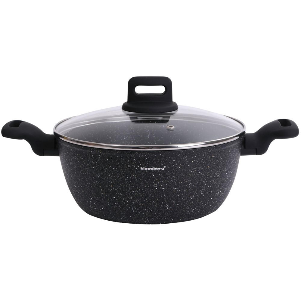 TOPF Schwarz 24/24/10 cm KB7671 - Schwarz, Glas (24cm) - Klausberg 