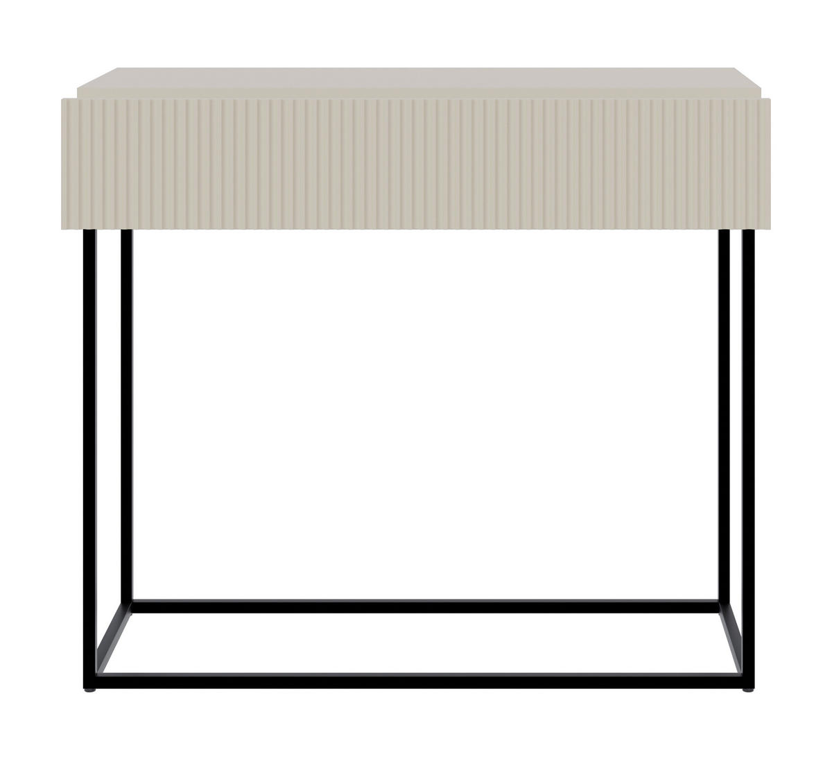 KONSOLENTISCH Veldio Graubeige mit schwarzen Beinen 90 cm - Greige/Schwarz, Holzwerkstoff/Metall (35.6/90/79cm) - Selsey