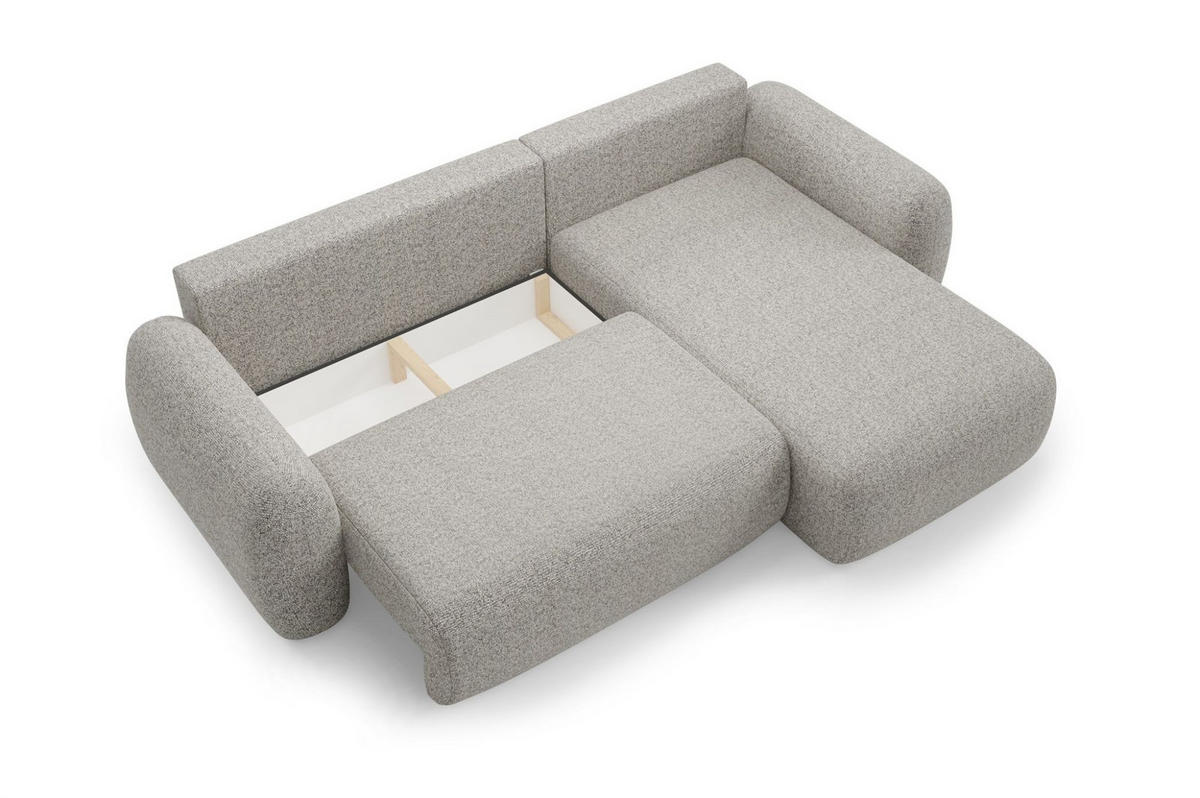 ECKSOFA Gaston Mit Schlaffunktion - Greige, Holzwerkstoff/Textil (304/190cm) - Fun Möbel