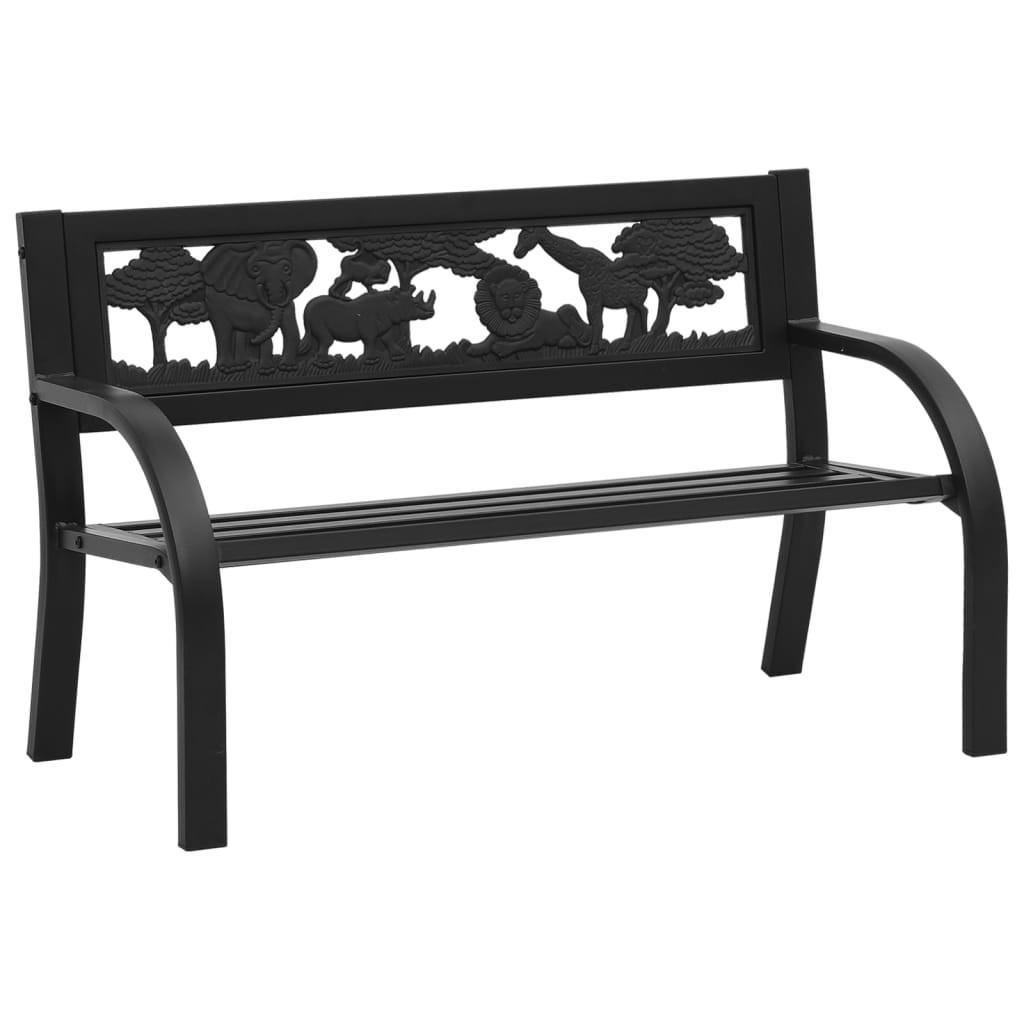 furnicato Kinder-Gartenbank Schwarz 86x53x41 cm