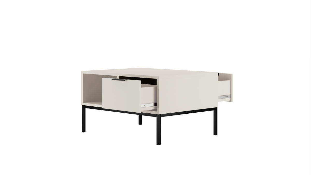 COUCHTISCH Austin_80 60/45/80 - Schwarz/Weiß, Holzwerkstoff (80/60/45cm) - RAUMHIRSCH FURNITURE