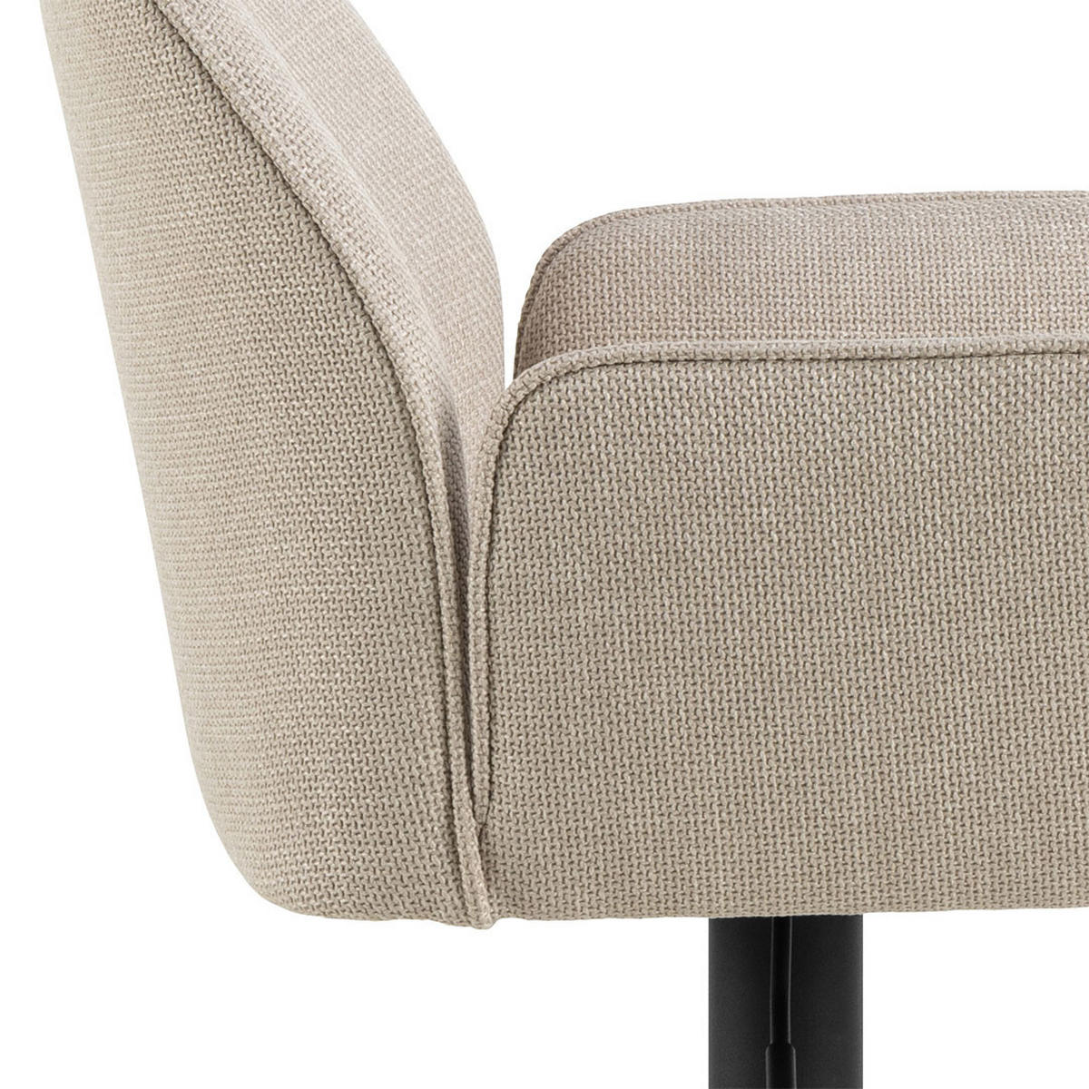 BARHOCKER, Glenda, Beige, Stoff, 53 x 52 x 114 cm - Beige, Textil/Metall (53/114/52cm) - ebuy24