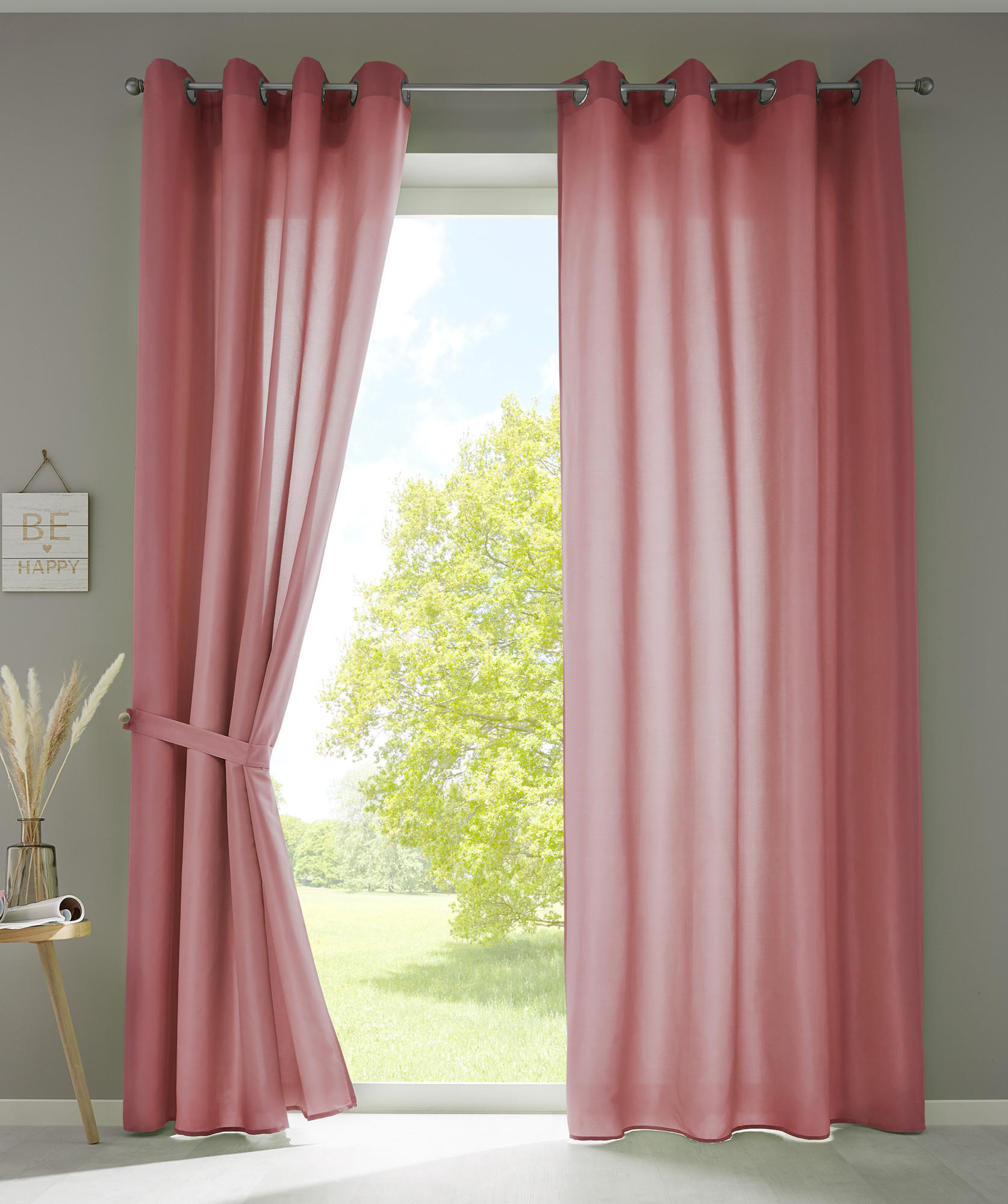VORHANG 2ER SET BERLIN HxB 175x140cm Altrosa - Altrosa, Textil (140/175/175cm) - Gardinenbox