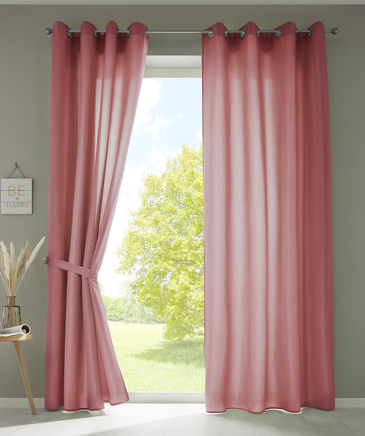 VORHANG 2ER SET BERLIN HxB 225x140cm Altrosa - Altrosa, Textil (140/225/225cm) - Gardinenbox