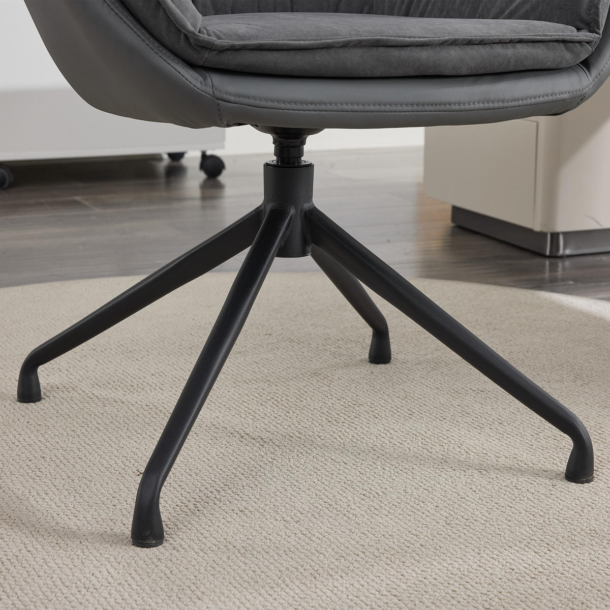 STUHL Kunstleder mit 360°-Drehfunktion, DE-42311, Grau - Grau, Metall (66/80/67.5cm) - ComfortXL