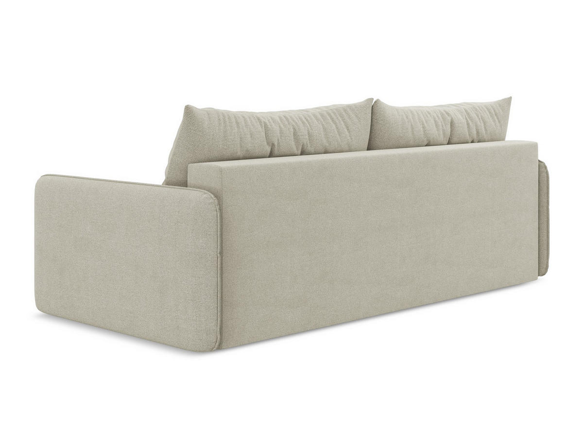 3-SITZER SOFA mit Schlaffunktion Strukturstoff Stoff Beige - Beige/Creme, Kunststoff/Textil (216/86/105cm) - Makamii