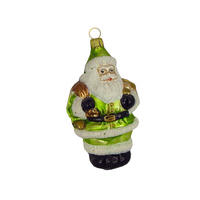 CHRISTBAUMSCHMUCK Weihnachtsmann mit Rucksack kiwi matt 11 cm - Multicolor, Metall (0.1/11/0.1cm)