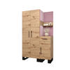 GARDEROBEN-SET 196/116/45,6 - Pink/Schwarz, Holz/Kunststoff (116/196/45.6cm) - Abiks Möbel